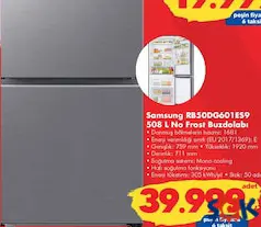 SAMSUNG RB50DG601ES9 508 L NO FROST BUZDOLABI